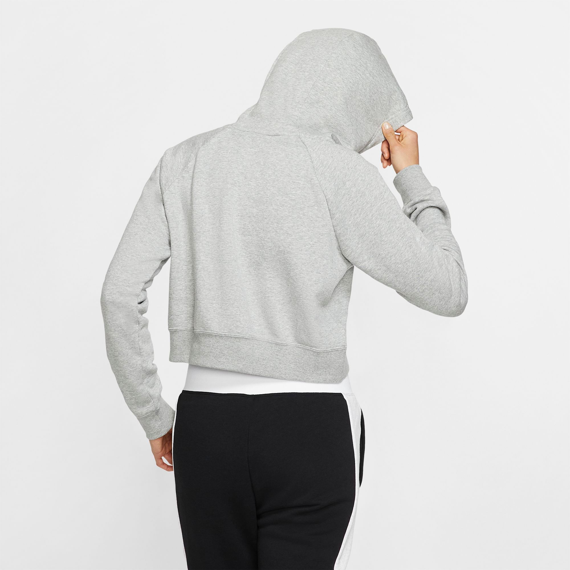 nike white cropped hoodie