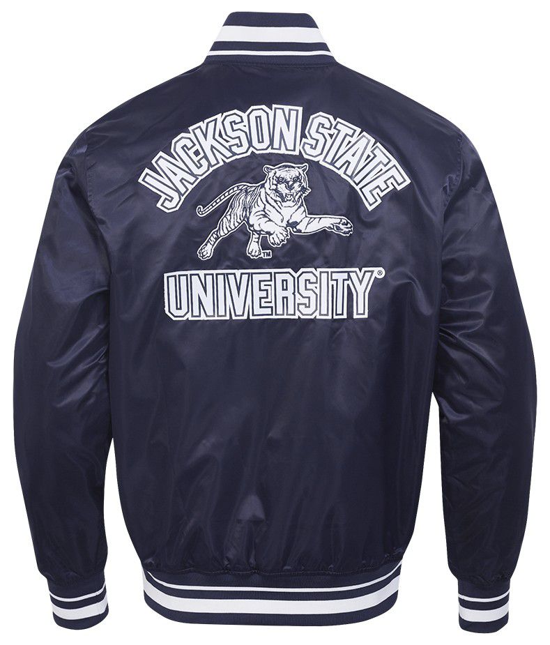 Pro Standard Men's Jackson State Tigers Navy Classic Satin Jacket product image