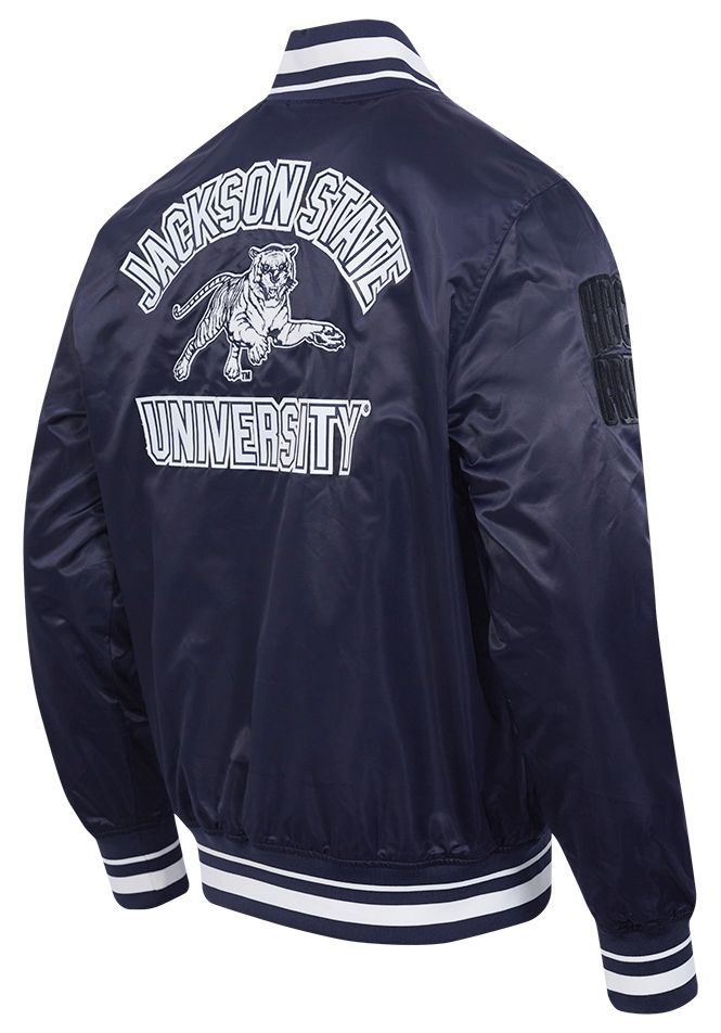 Pro Standard Men's Jackson State Tigers Navy Classic Satin Jacket product image