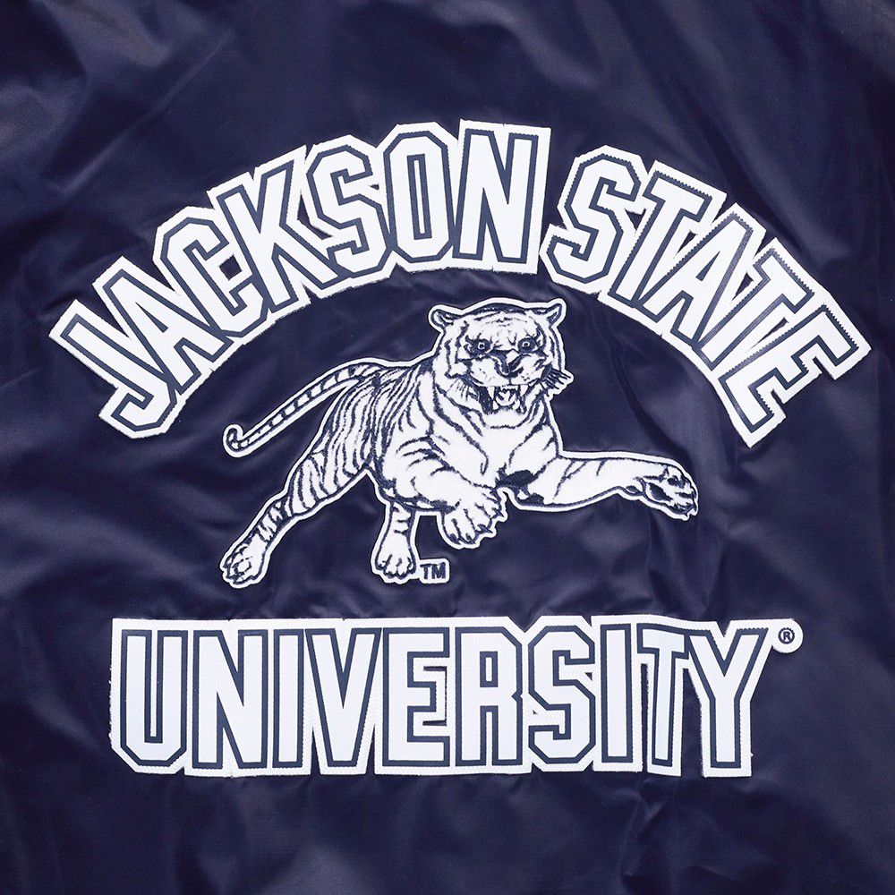Pro Standard Men's Jackson State Tigers Navy Classic Satin Jacket product image