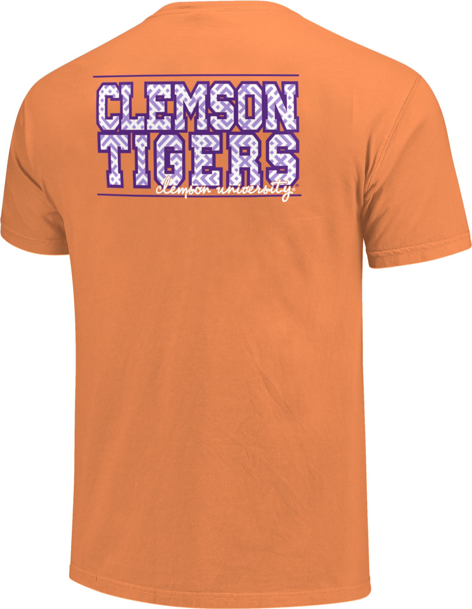 Image One Women's Clemson Tigers Orange Block Letter T-Shirt