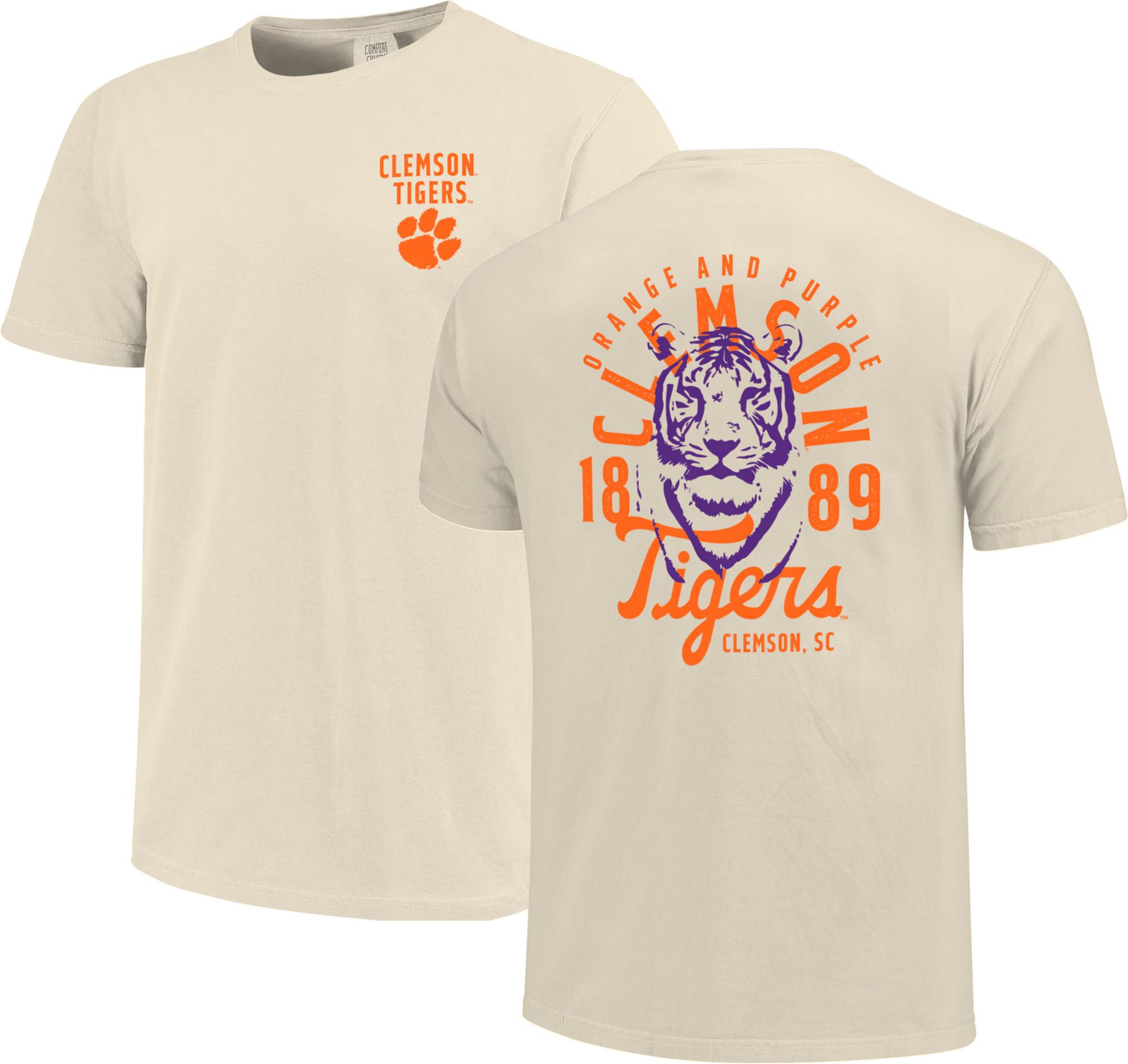 Image One Men's Clemson Tigers Ivory Mascot Local T-Shirt product image