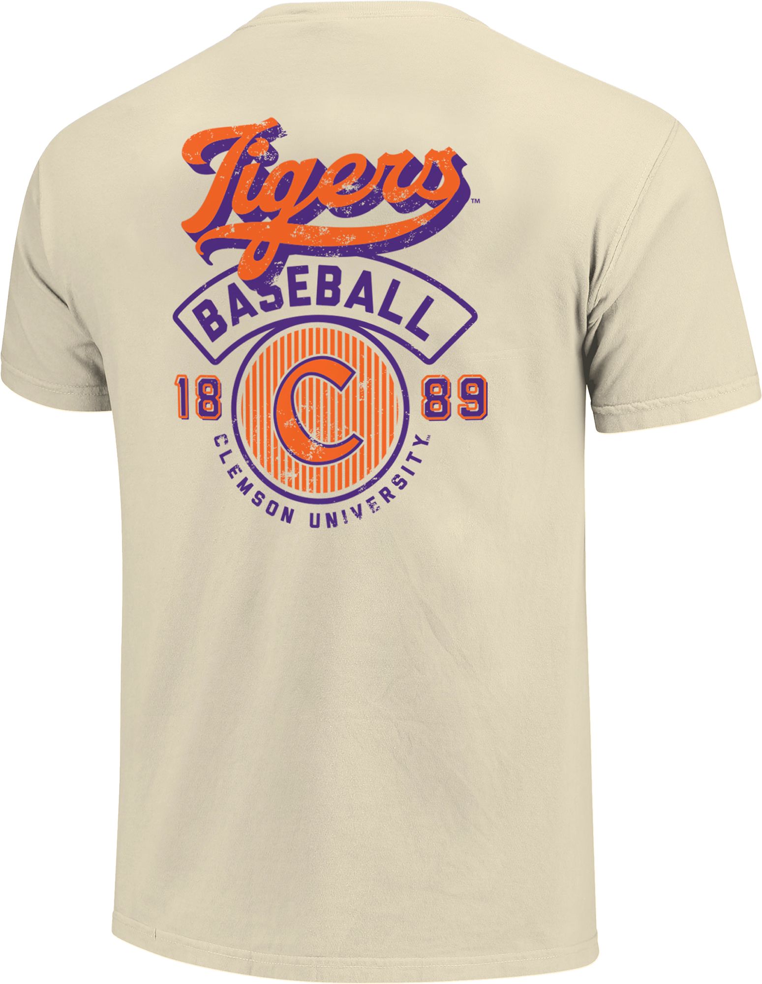 Image One Men's Clemson Tigers Ivory Baseball T-Shirt product image