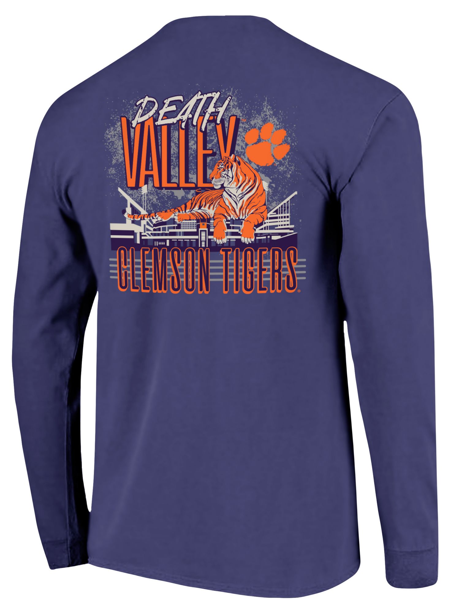 Image One Men's Clemson Tigers Grape Stadium Tiger Long Sleeve T-Shirt product image