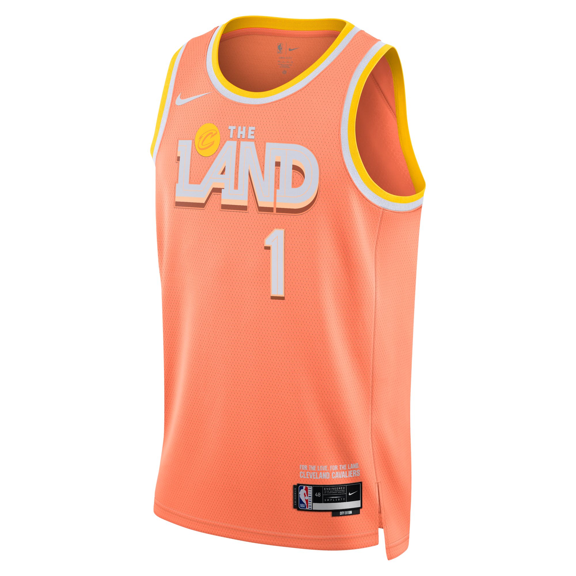 Nike Adult 2025-26 City Edition James Harden #1 Cleveland Cavaliers Orange Swingman Jersey product image
