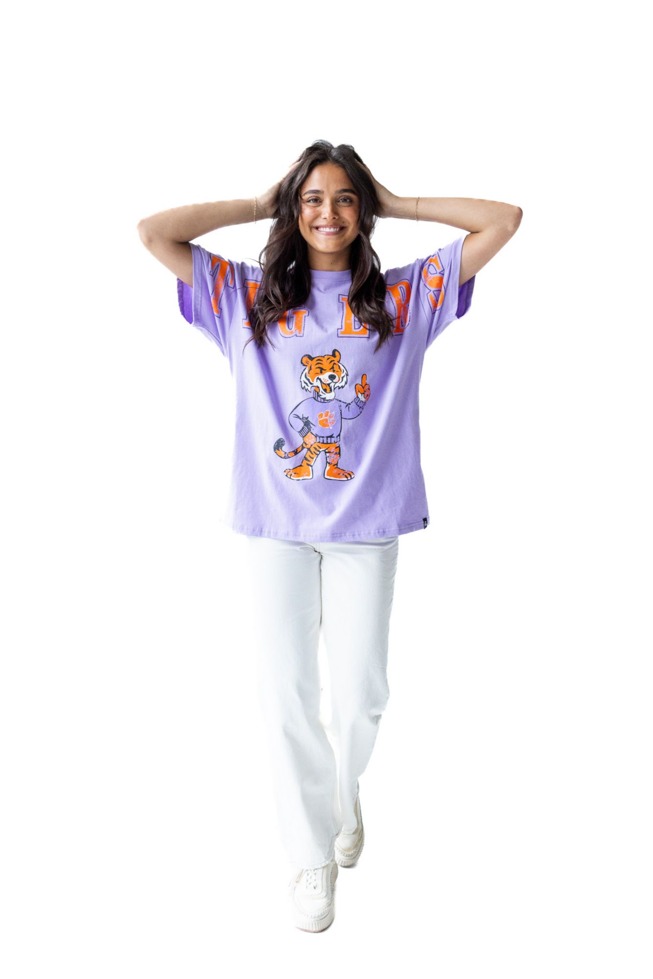 Gameday Social Women's Clemson Tigers Lavendar The Band Short Sleeve T-Shirt product image