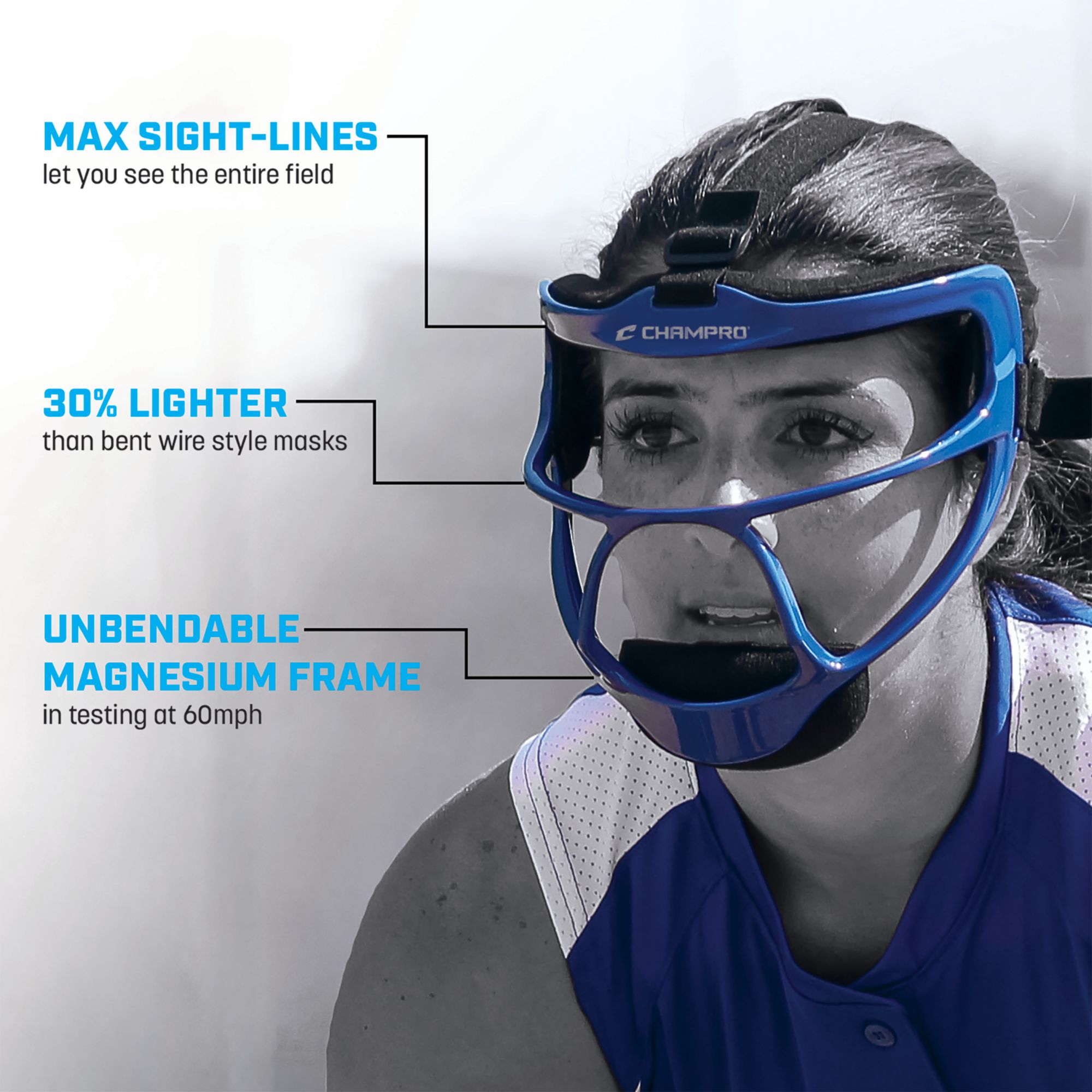 CHAMPRO Girls'  Rampage Lightweight Magnesium Softball Fielder's Facemask product image