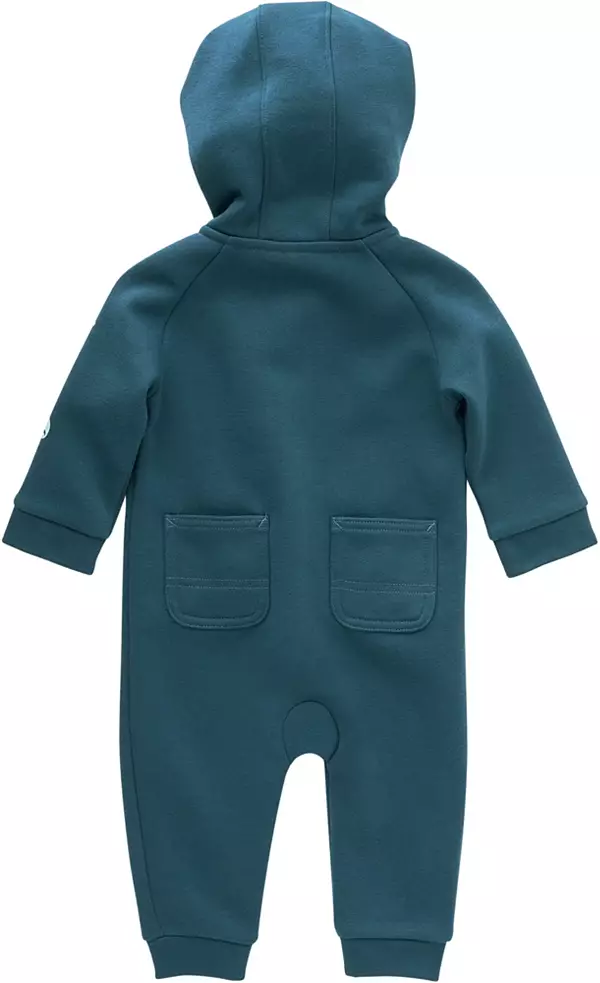 Carhartt Girls' Infant Long Sleeve Fleece Zip-Front Hooded Coveralls