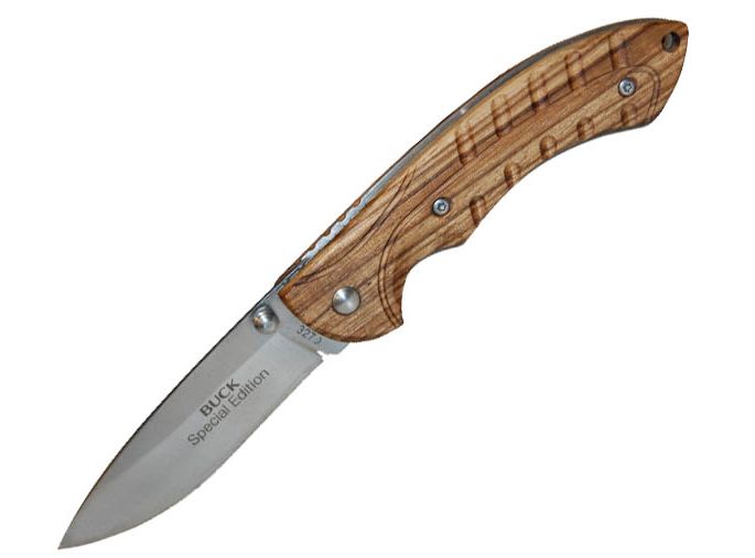 Buck Knives Zebra Wood 2 Folding Knife And Tin Package Dick S