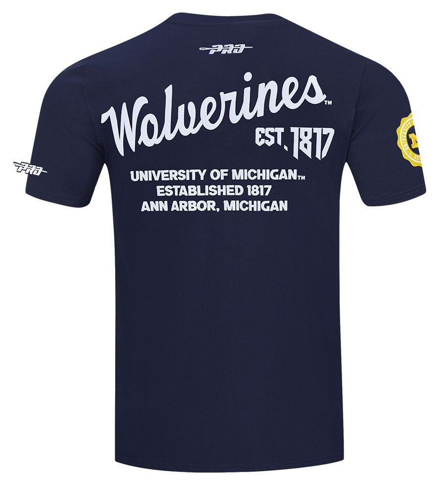 Pro Standard Men's Michigan Wolverines Navy University Headliner T-Shirt product image