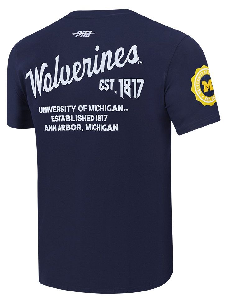 Pro Standard Men's Michigan Wolverines Navy University Headliner T-Shirt product image