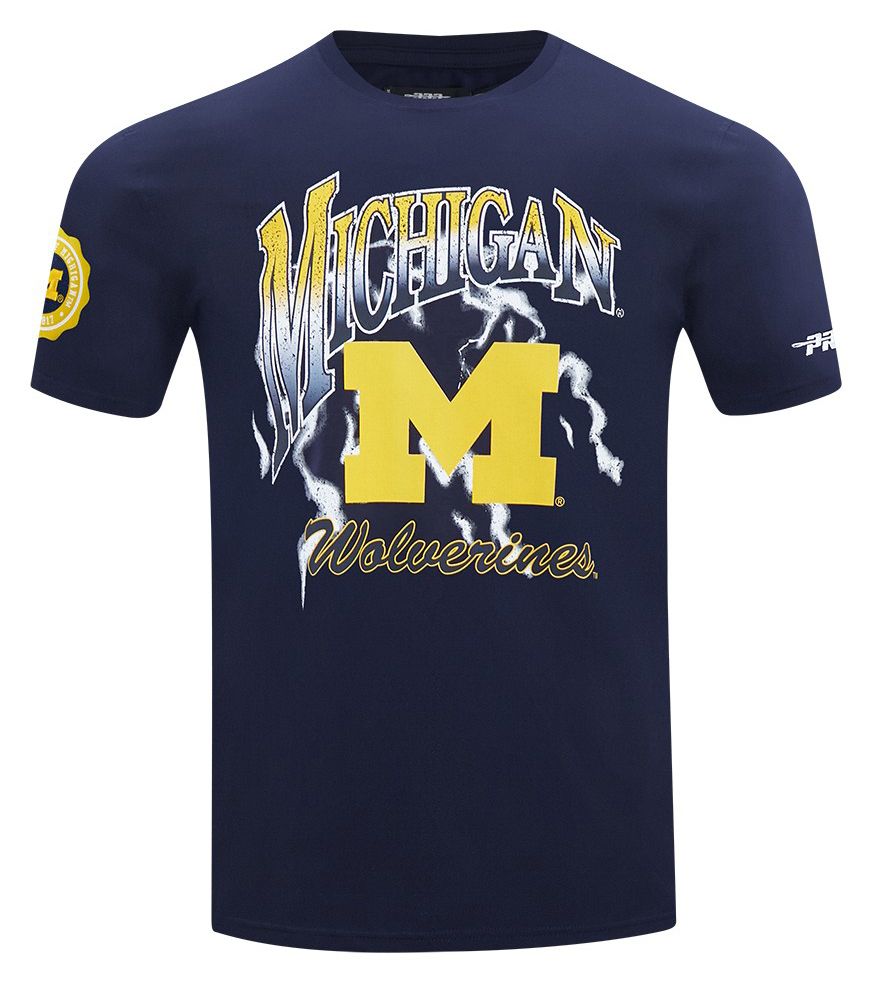 Pro Standard Men's Michigan Wolverines Navy University Headliner T-Shirt product image