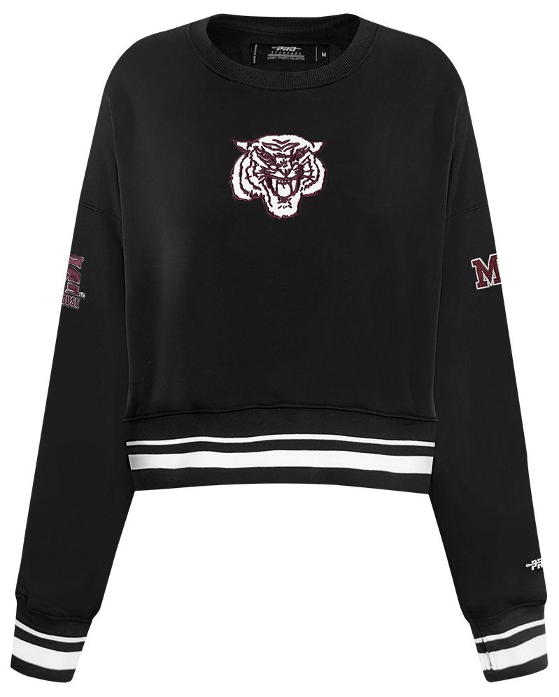 Pro Standard Women's Morehouse College Maroon Tigers Black Fleece Crewneck Sweatshirt product image