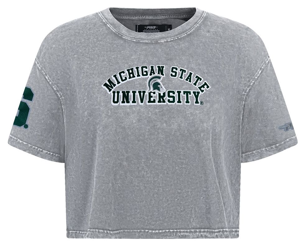 Pro Standard Women's Michigan State Spartans Washed Gray Boxy T-Shirt product image