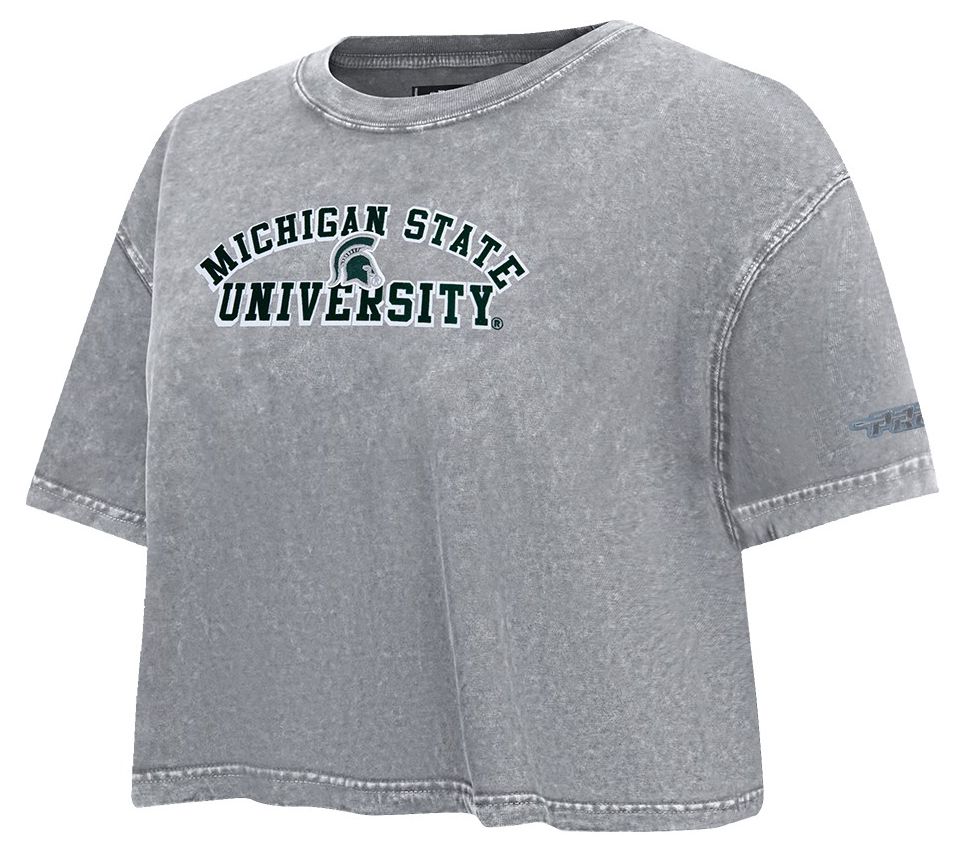 Pro Standard Women's Michigan State Spartans Washed Gray Boxy T-Shirt product image