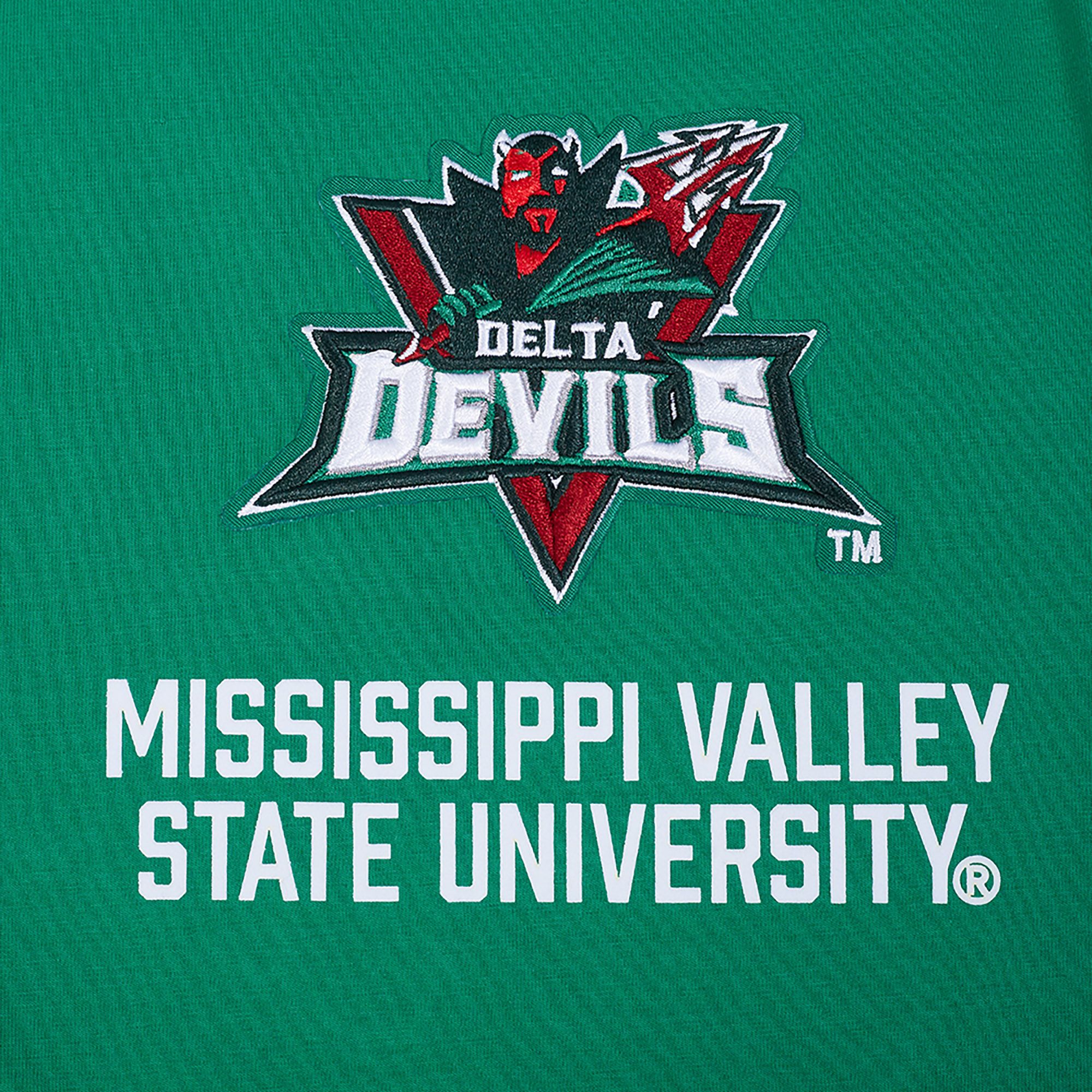 Pro Standard Men's Mississippi Valley State Delta Devils Green Homecoming Short Sleeve T-Shirt product image