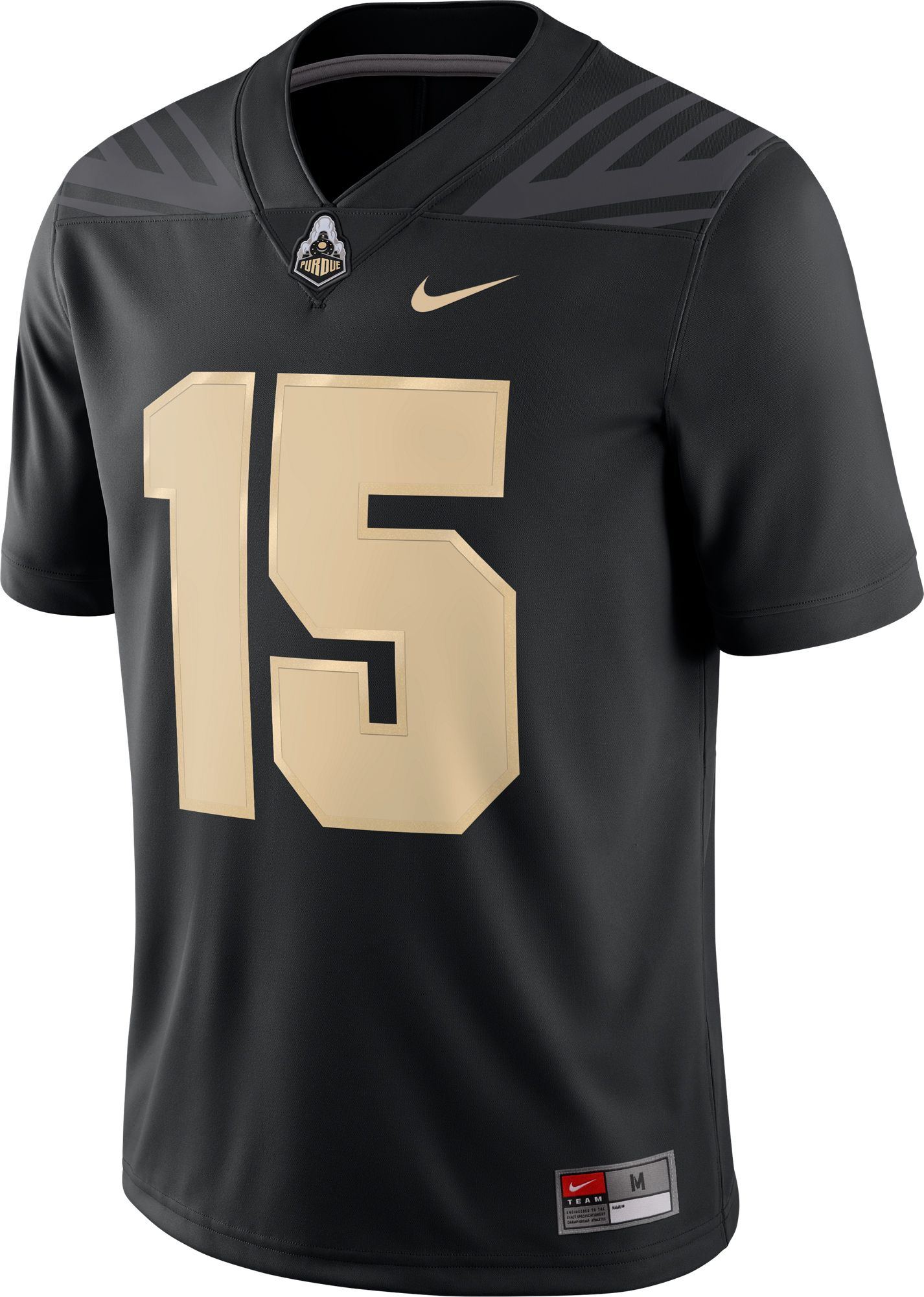 Nike Men's Drew Brees Purdue Boilermakers #15 Dri-FIT Game Football Black Jersey product image