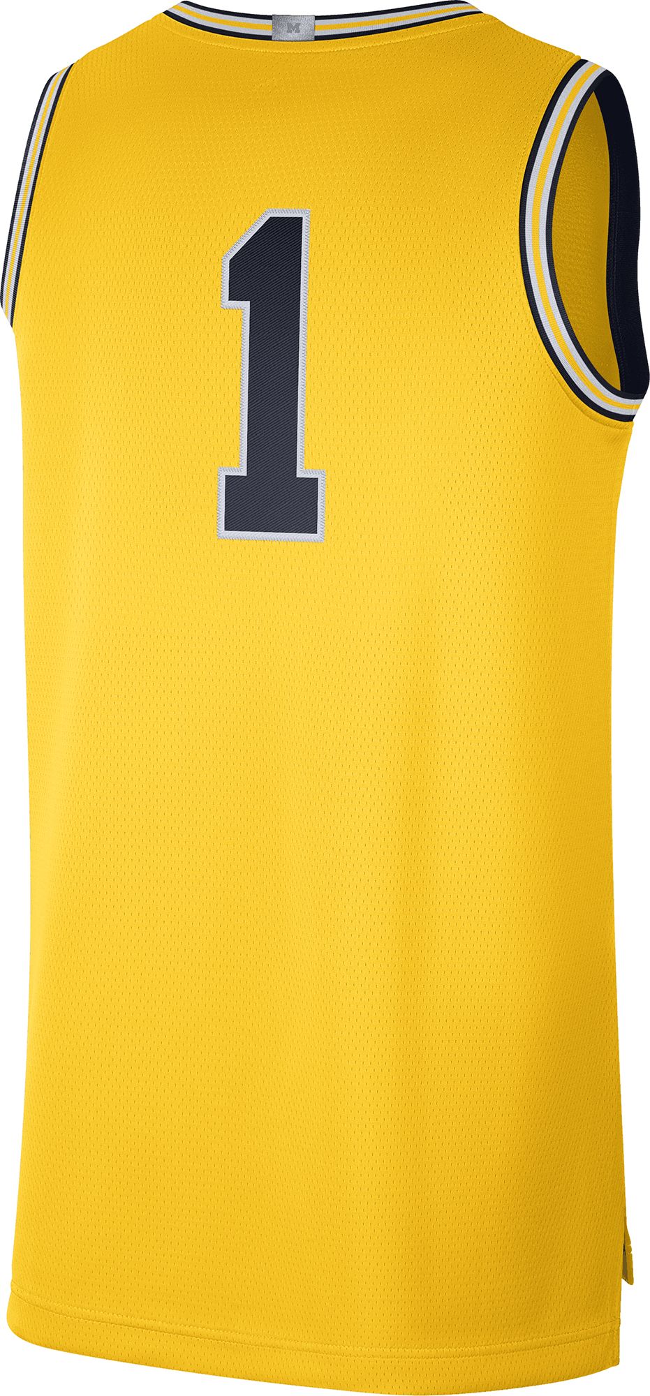 Nike Men's Michigan Wolverines #1 Yellow Dri-FIT Limited Alternate Basketball Jersey