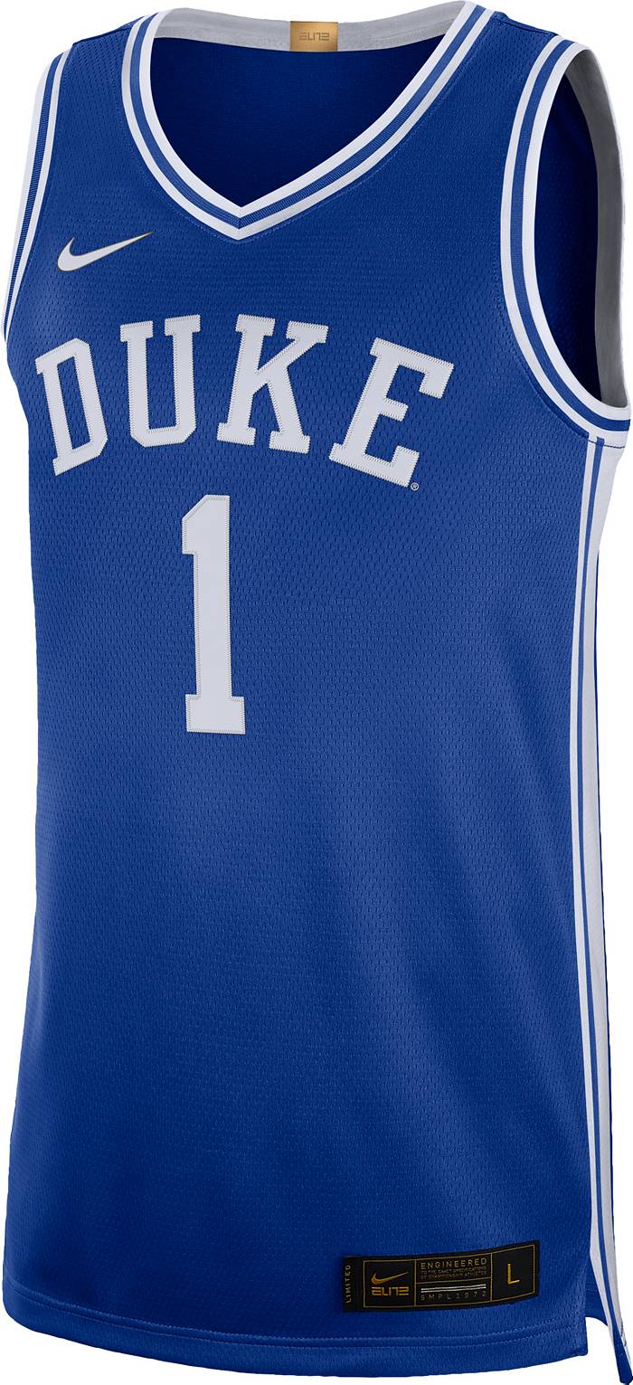 Men's Nike #1 Royal Duke Blue Devils Limited Basketball Jersey Size: Large