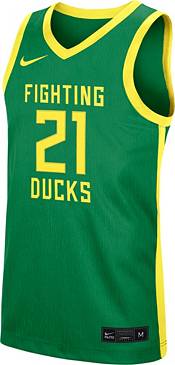 Nike / Men's Oregon Ducks #21 Yellow Alternate Replica Basketball