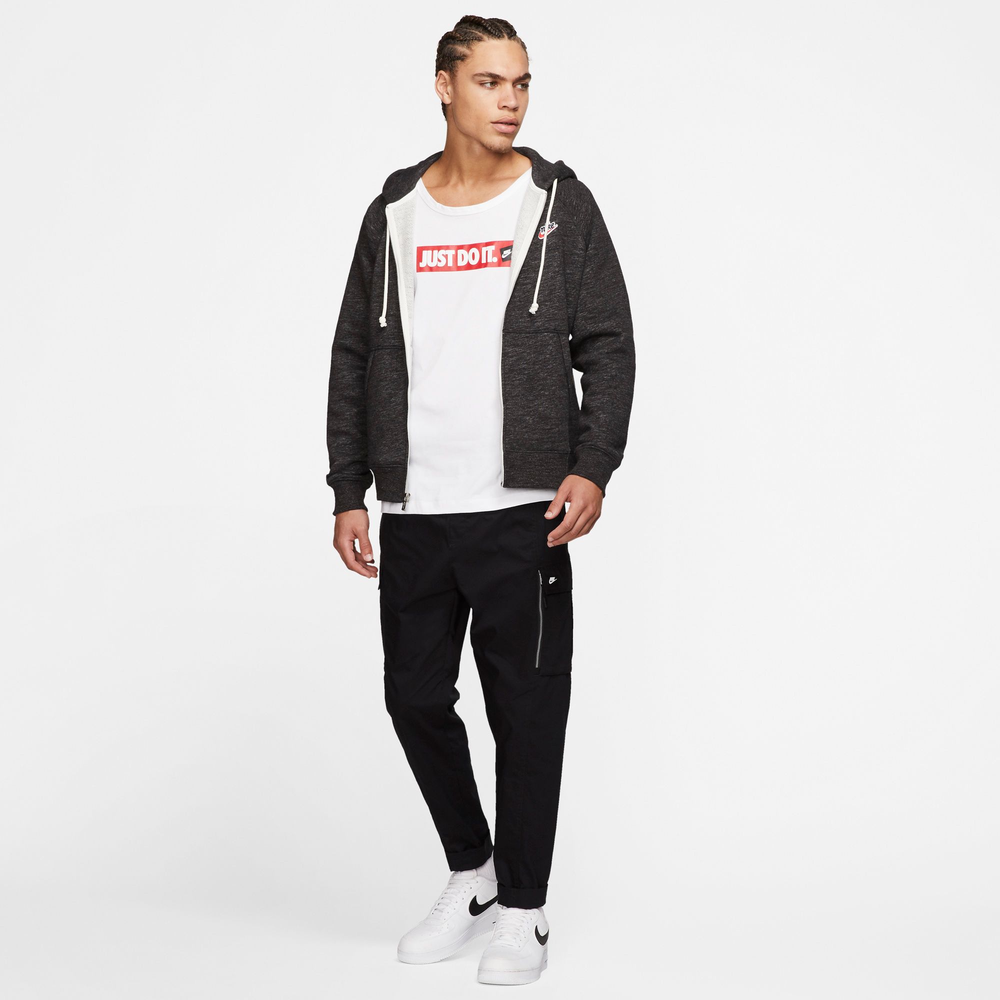 nike men's heritage full zip hoodie