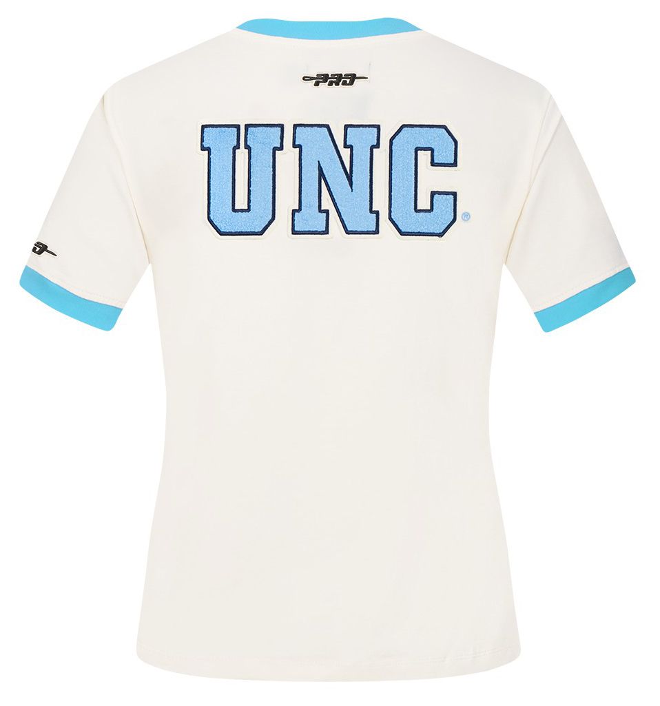 Pro Standard Women's North Carolina Tar Heels Eggshell Blue Ringer T-Shirt product image
