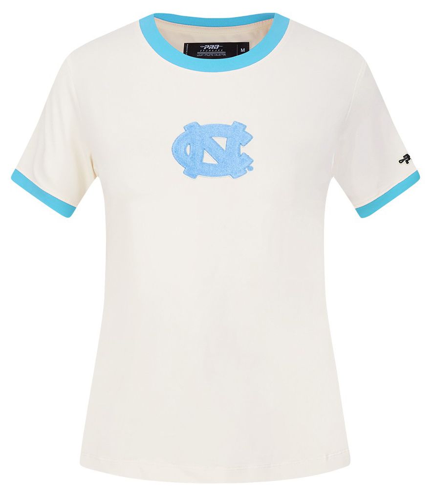 Pro Standard Women's North Carolina Tar Heels Eggshell Blue Ringer T-Shirt product image