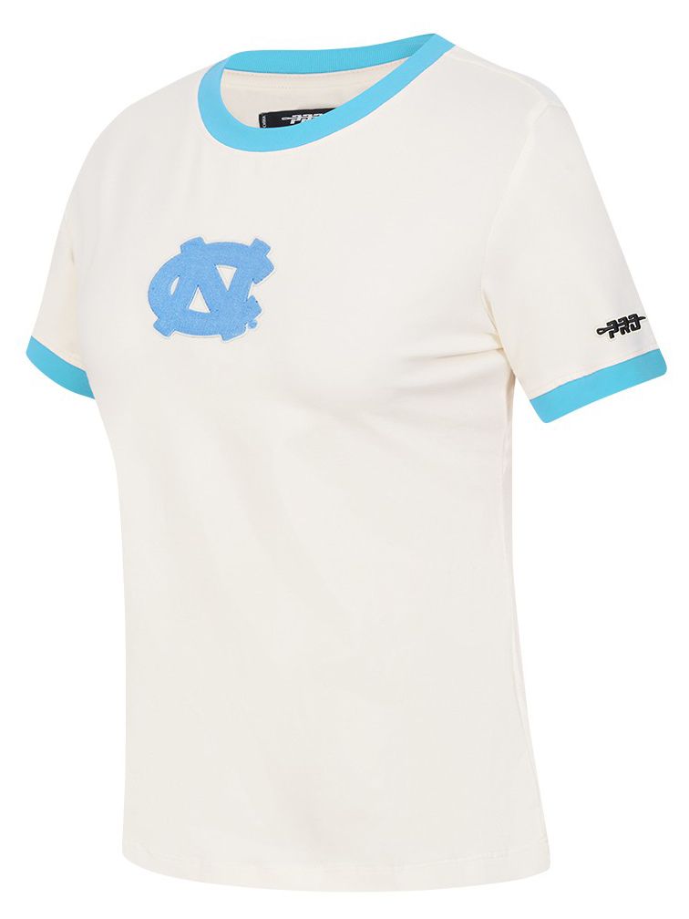 Pro Standard Women's North Carolina Tar Heels Eggshell Blue Ringer T-Shirt product image