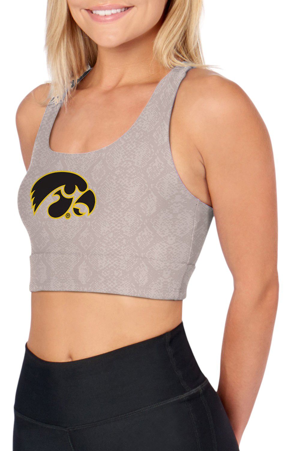 Certo Women's Iowa Hawkeyes Brown Racerback Sports Bra product image