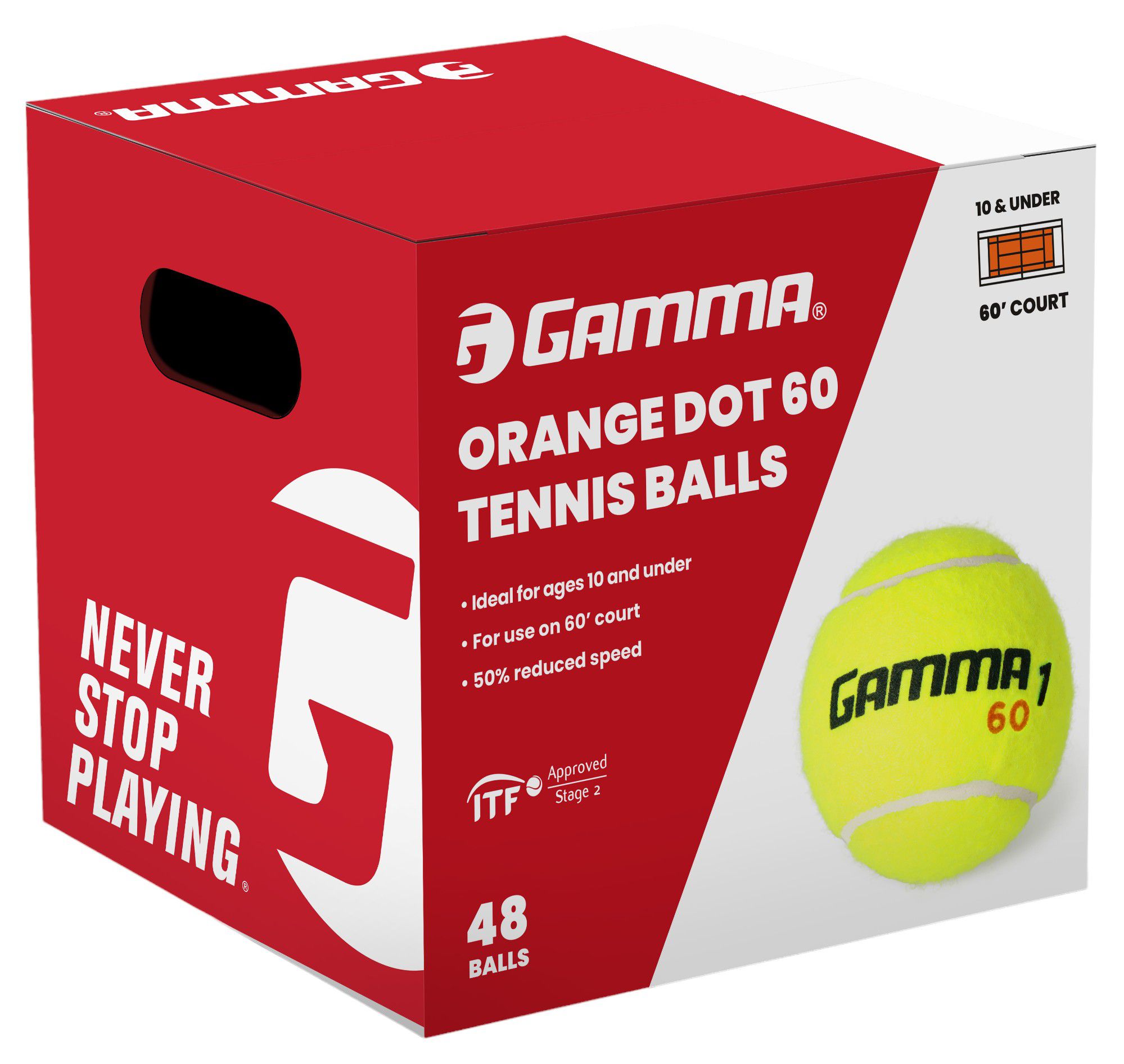 Gamma Orange Dot 60 Tennis Ball - 48 Box product image