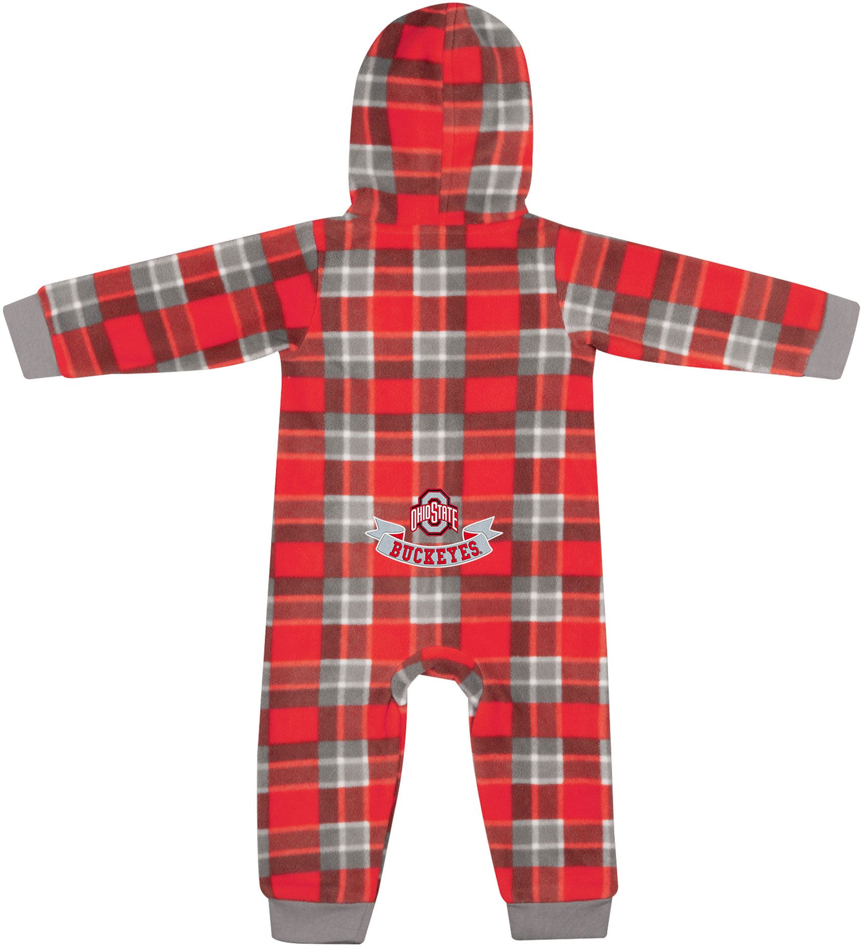 Colosseum Infant Ohio State Buckeyes Scarlet Plugged Flannel Romper