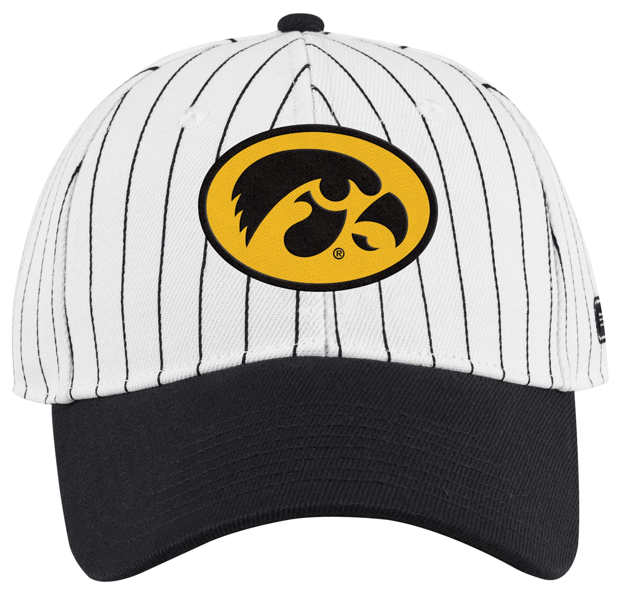 Colosseum Men's Iowa Hawkeyes Black Pin Stripe Adjustable Baseball Hat