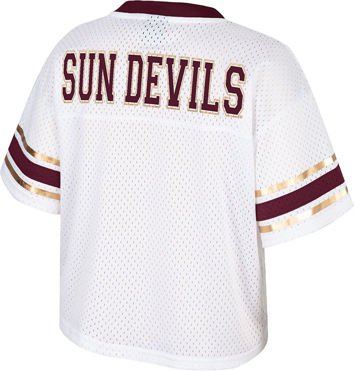 Colosseum Women's Arizona State Sun Devils White Cropped Jersey