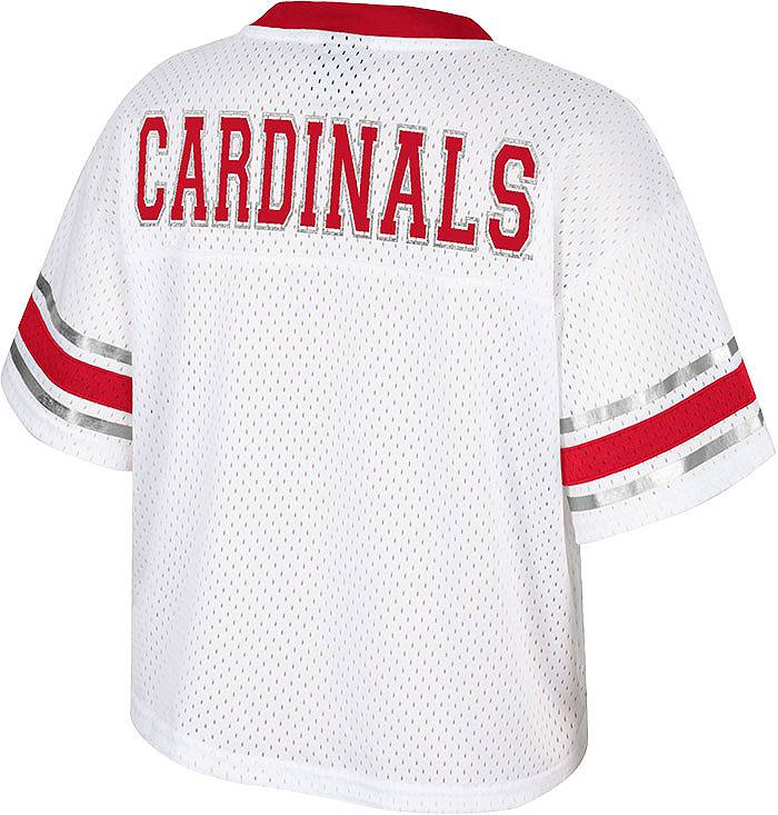 Women's Red/White Louisville Cardinals Stripe Space T-Shirt