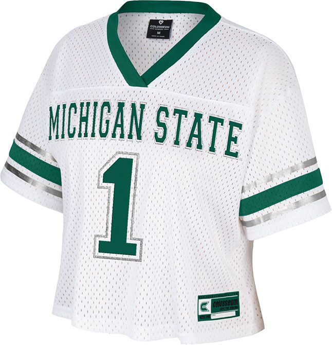 Colosseum Women's Michigan State Spartans White Cropped Jersey