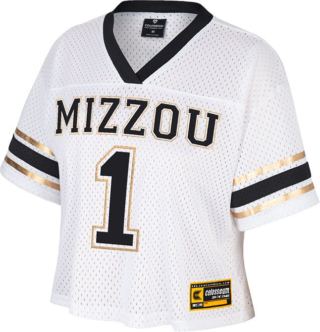 Colosseum Women's Missouri Tigers White Cropped Jersey