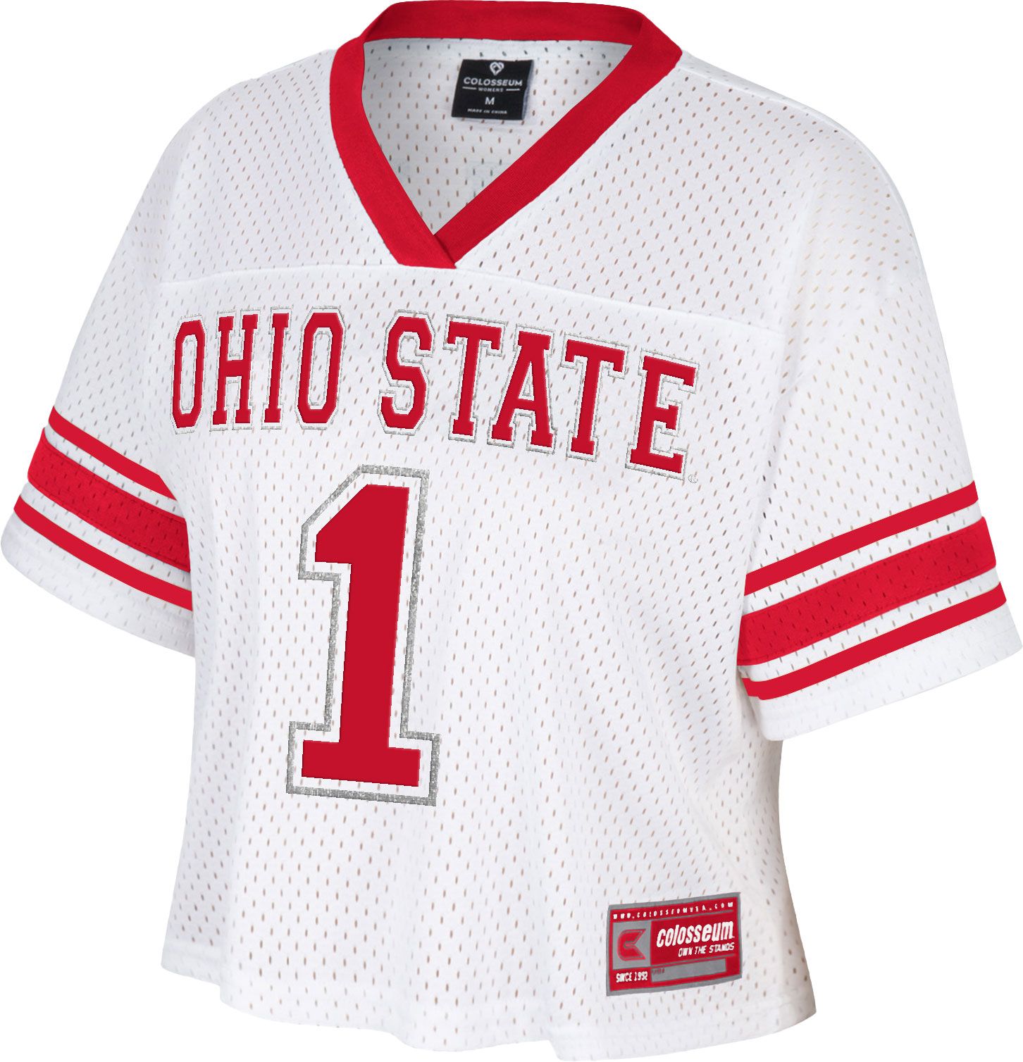 Colosseum Women's Ohio State Buckeyes White Cropped Jersey