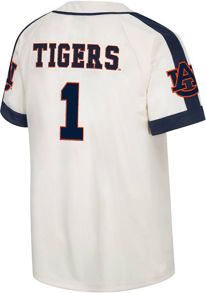 Colosseum Men's Auburn Tigers White Grit Replica Baseball Jersey