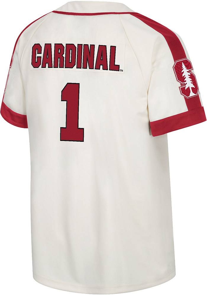Colosseum Men's Stanford Cardinal White Grit Replica Baseball Jersey