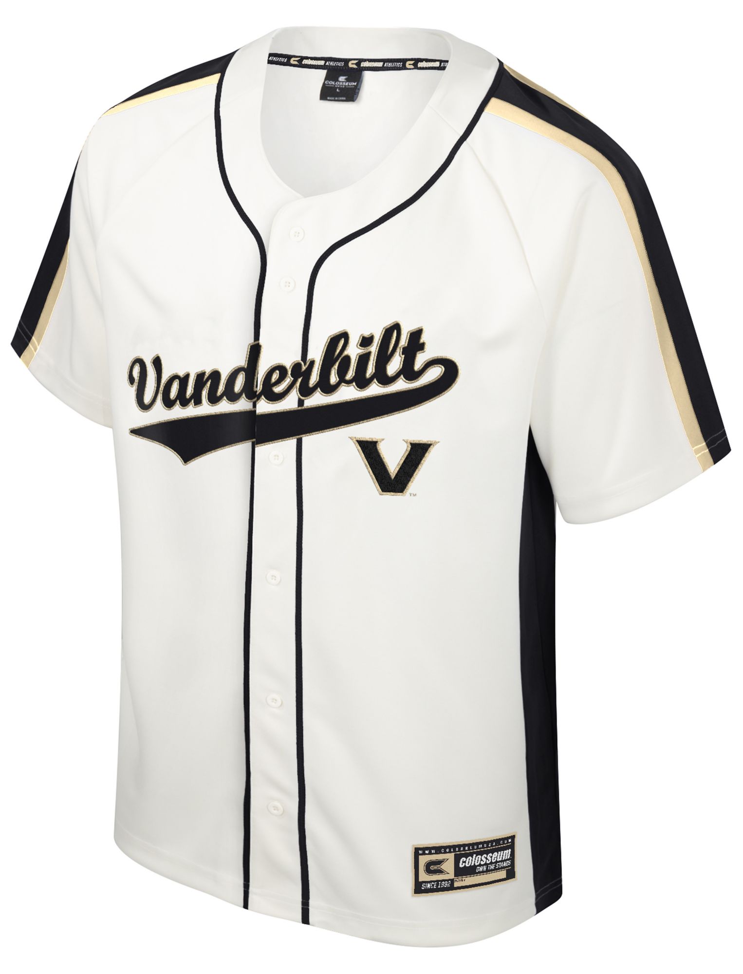 Colosseum Men's Vanderbilt Commodores Cream Ruth Replica Baseball Jersey product image