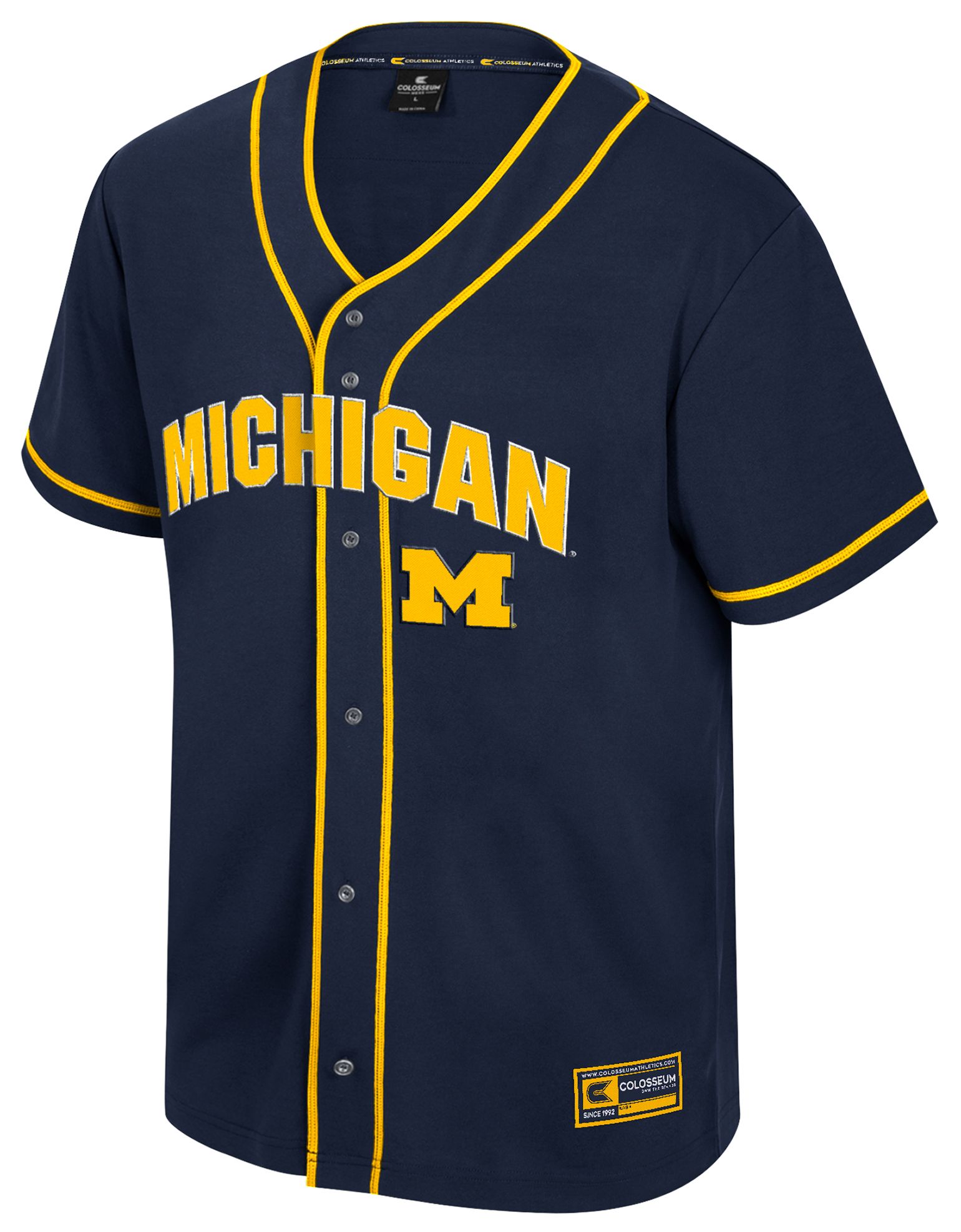 Colosseum Men's Michigan Wolverines Navy Replica Baseball Jersey product image