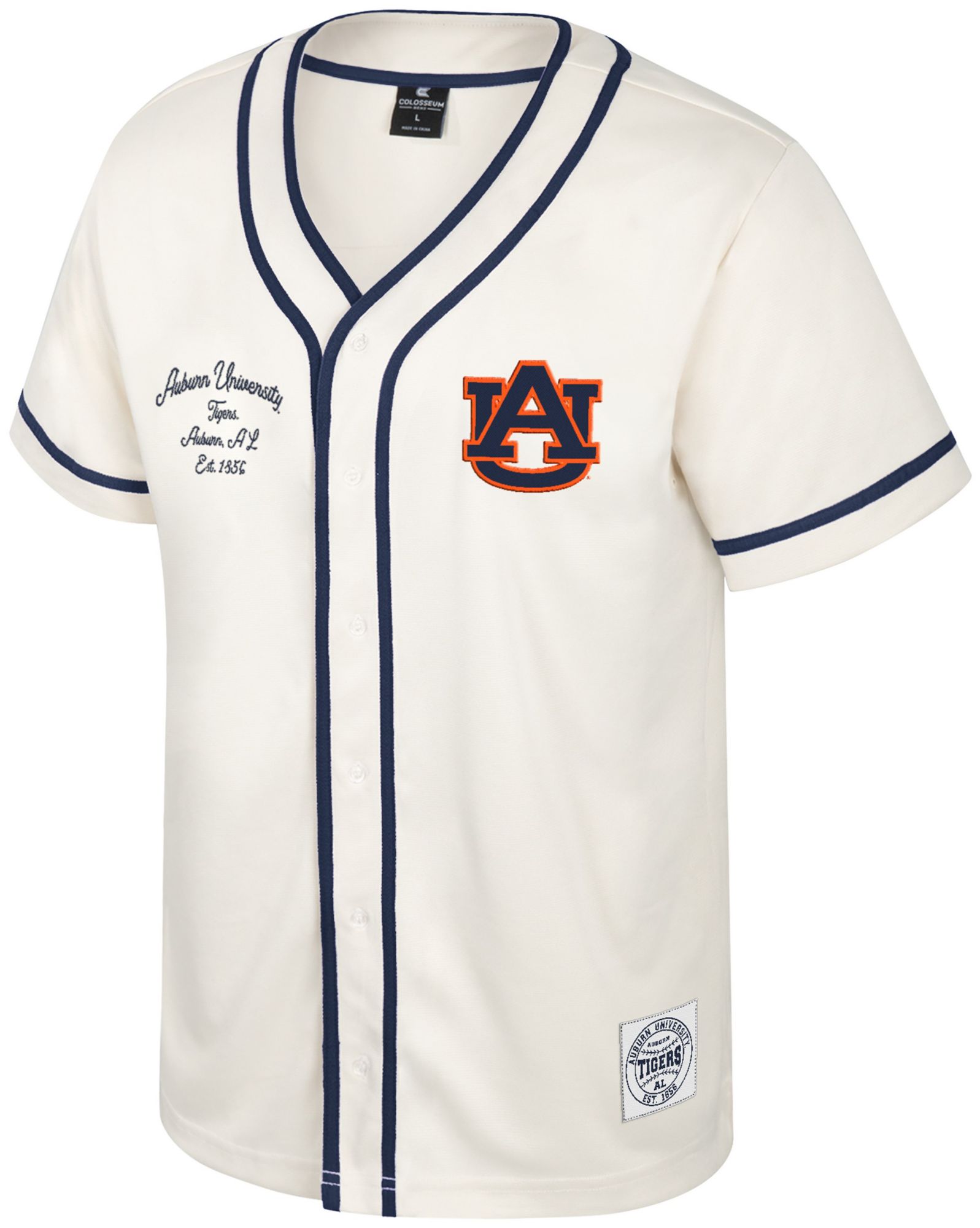 Colosseum Men's Auburn Tigers Cream Hunter Seeker Baseball Jersey product image