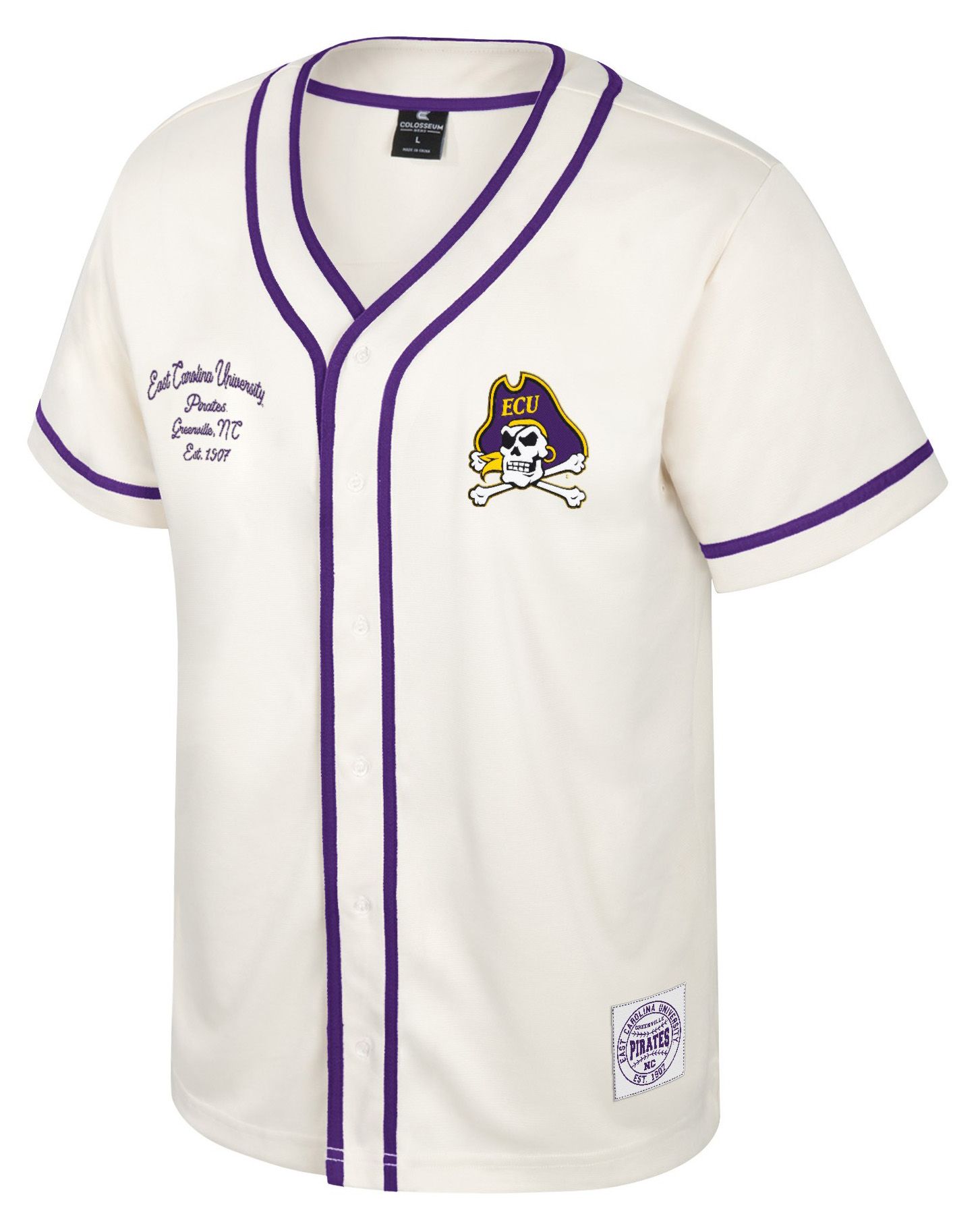 Colosseum Men's East Carolina Pirates Cream Hunter Seeker Baseball Jersey product image