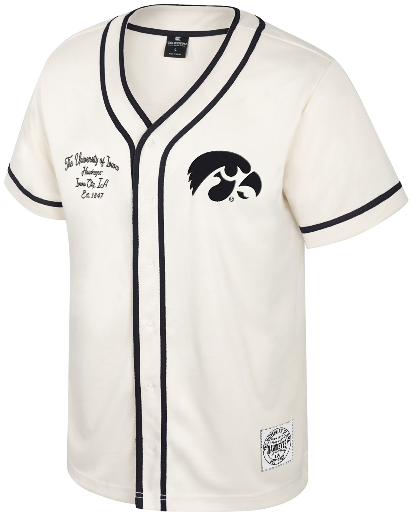 Colosseum Men's Iowa Hawkeyes Cream Hunter Seeker Baseball Jersey product image