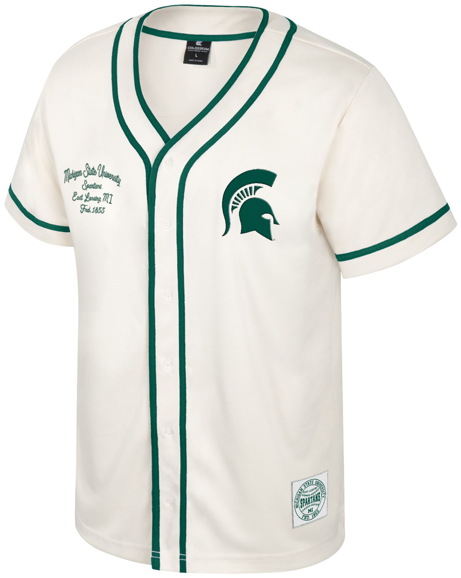 Colosseum Men's Michigan State Spartans Cream Hunter Seeker Baseball Jersey product image