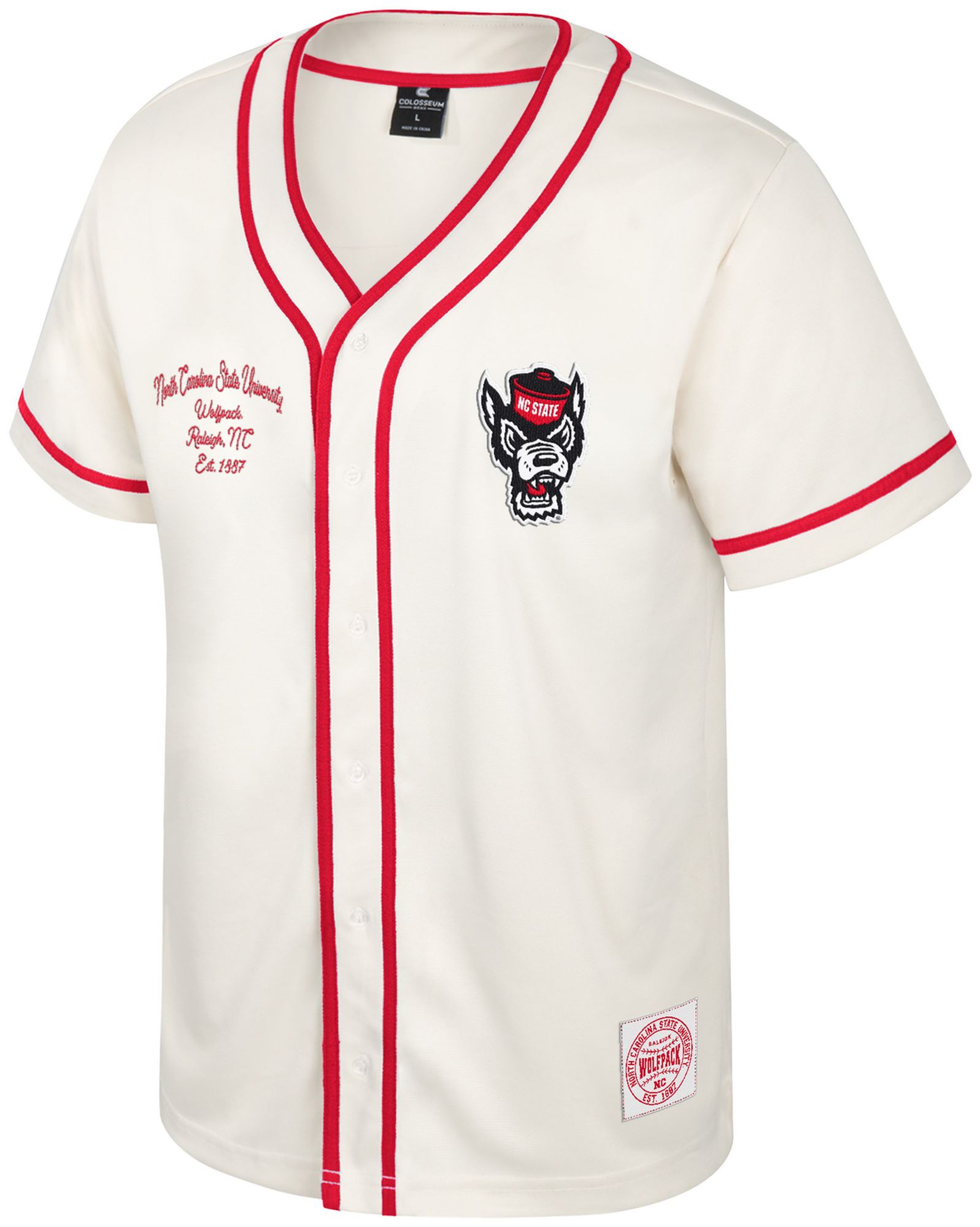 Colosseum Men's NC State Wolfpack Cream Hunter Seeker Baseball Jersey product image
