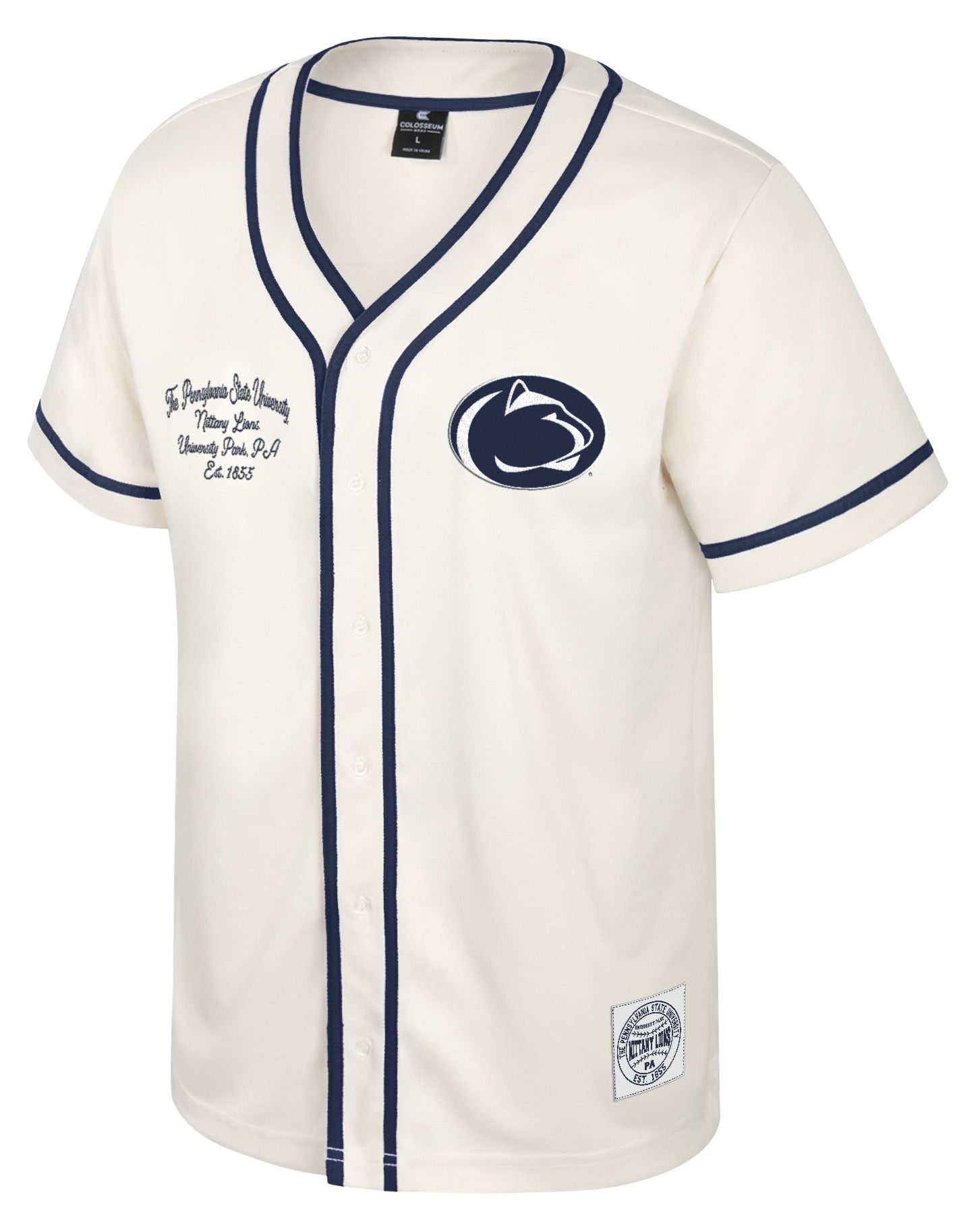 Colosseum Men's Penn State Nittany Lions Cream Hunter Seeker Baseball Jersey product image