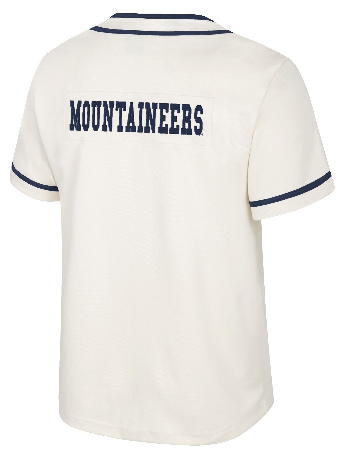 Colosseum Men's West Virginia Mountaineers Cream Hunter Seeker Baseball Jersey product image