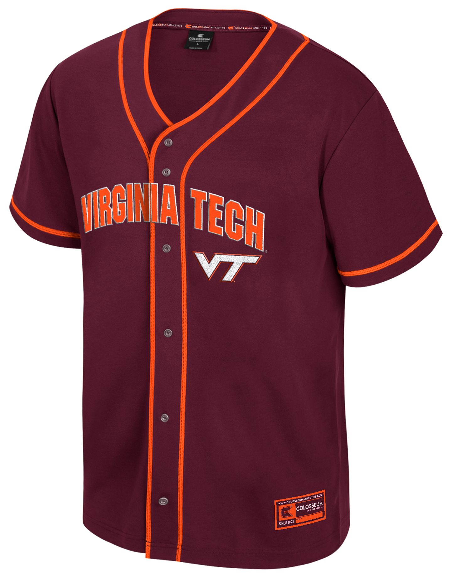 Colosseum Youth Virginia Tech Hokies Maroon Baseball Replica Jersey product image