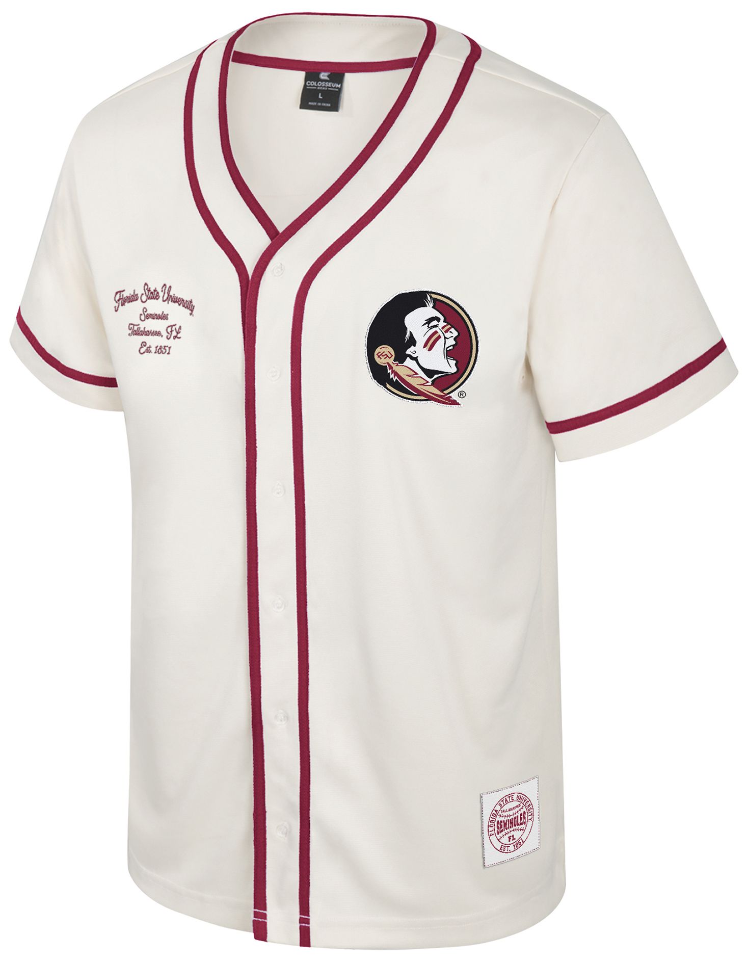Colosseum Youth Florida State Seminoles Cream Hunter Seeker Baseball Jersey product image